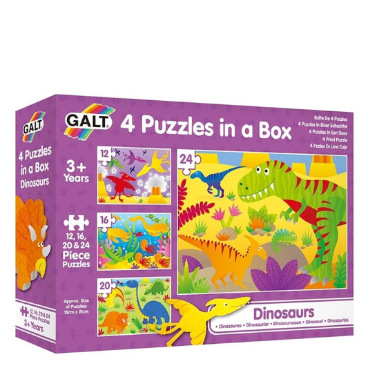 Galt 4 Puzzles In A Box Dinosaurs