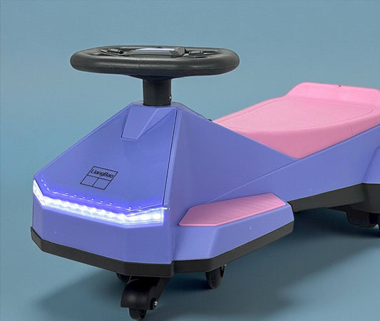 Purple Rechargeable Electric 2 in 1 Wiggle Ride-on