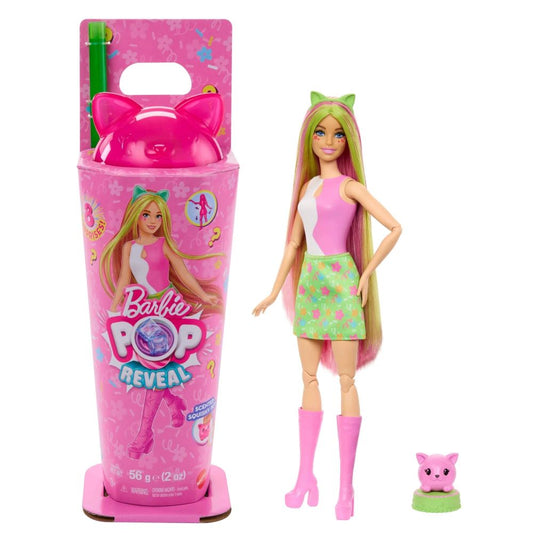BARBIE Pop! Reveal Shakes Series Scented Cute Kitten Fashion Doll with 8 Surprises