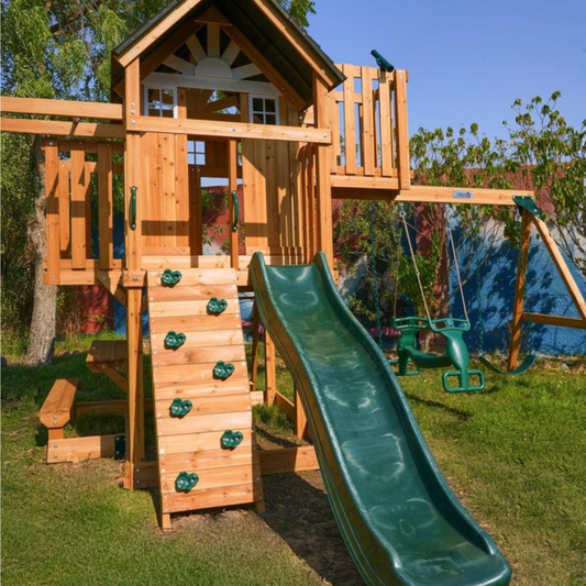 Dynamic Sports Arabian Leopard Wooden Swing Set