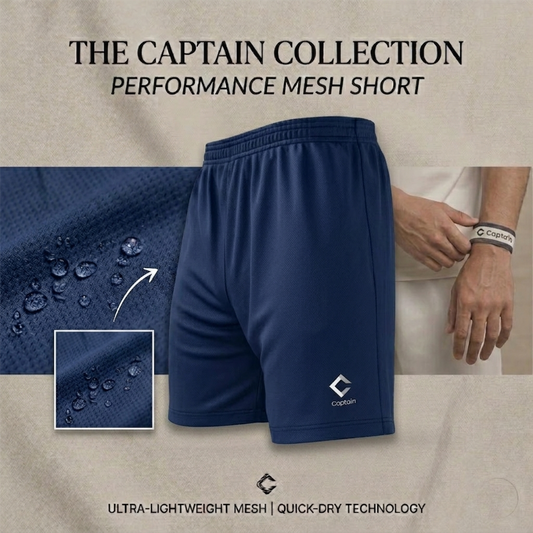 Captain Football Shorts M Size | Sports Training Shorts | Navy Blue