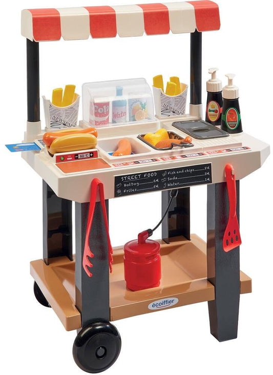 Ecoiffier Street Food Play Set | Kids Food Truck Toy | Pretend Cooking Set