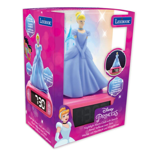 LEXIBOOK - Disney Princess Digital 3D Alarm Clock With Night Light & Sound Effects