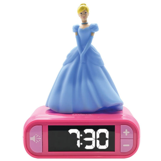 LEXIBOOK - Disney Princess Digital 3D Alarm Clock With Night Light & Sound Effects