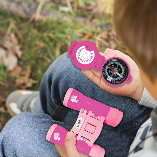 LEXIBOOK - Barbie Adventure Set With 120M Walkie Talkie Binoculars, Flashlight & Compass