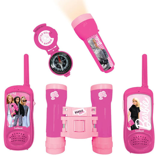 LEXIBOOK - Barbie Adventure Set With 120M Walkie Talkie Binoculars, Flashlight & Compass