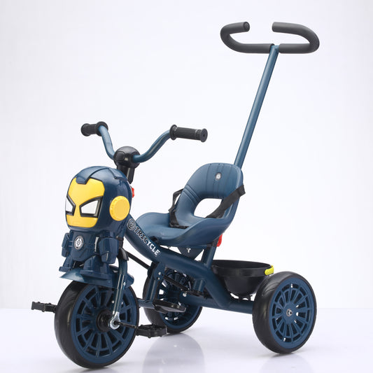 Orbic Kids Navy Blue Push-Handle Tricycle with Lights & Music