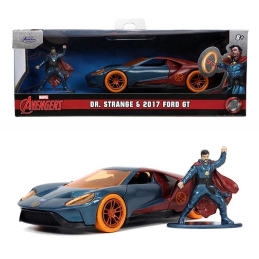 Jada Die Cast Marvel Avengers Dr Strange 2017 Ford Gt With Figure (1:32 Scale)