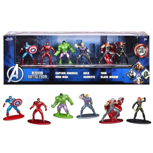 Jada Toys Metal Figs Die-cast Marvel Avengers (4cm) Mini Figures 6 Pieces Pack