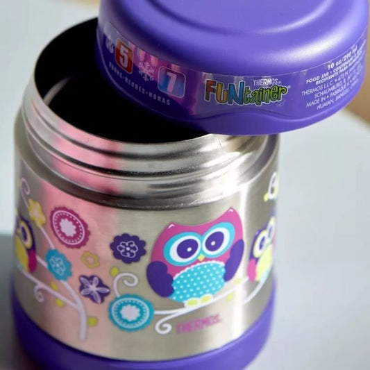 Thermos - Funtainer Stainless Steel Owl Design Food Jar - 290 Ml