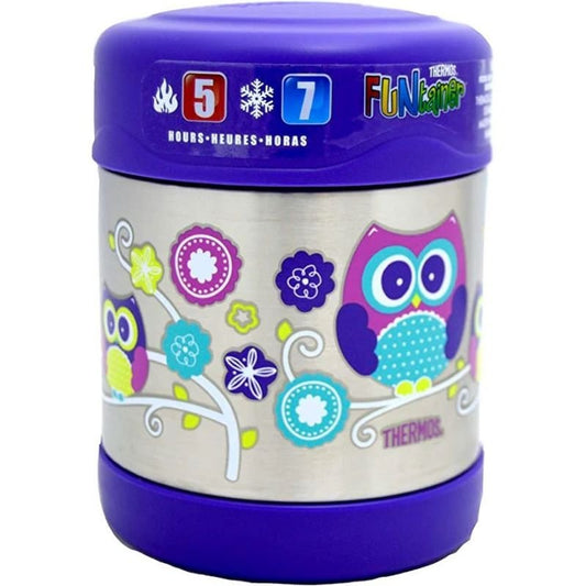 Thermos - Funtainer Stainless Steel Owl Design Food Jar - 290 Ml