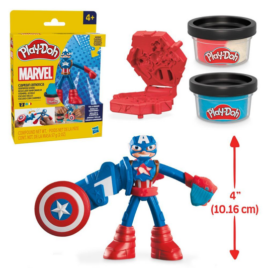 Play-Doh Marvel Captain America Stamping Shield Action Figure (net weight 2oz/57g