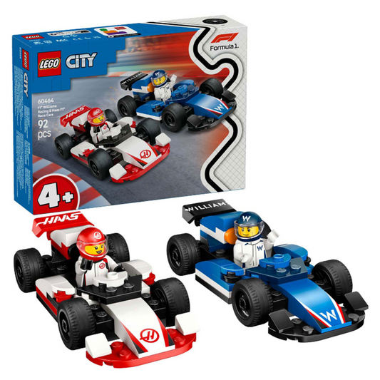 Lego City 60464 F1 Williams Racing & Haas F1 Race Cars (92 Pieces)