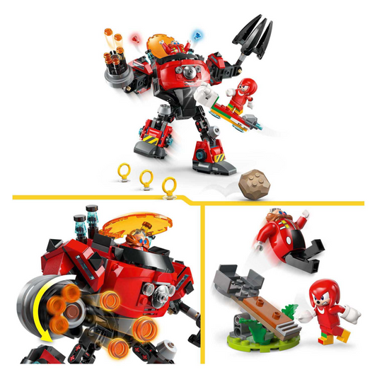 LEGO Sonic The Hedgehog 77005 Knuckles vs. Dr. Eggman Egg Crusher mech (419 Pieces)