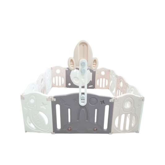 Foldable Playpen - 10 Simple Panel, 1 Game Panel, 1 Door, 1 Basketball Hoop