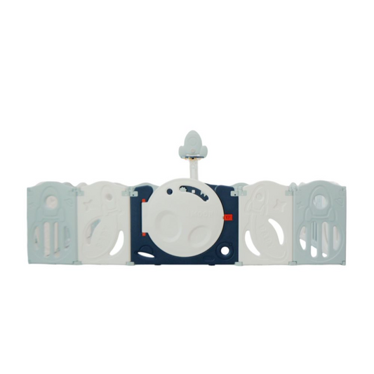 Foldable Playpen - 16 Simple Panel, 1 Game Panel, 1 Door, 1 Basketball Hoop