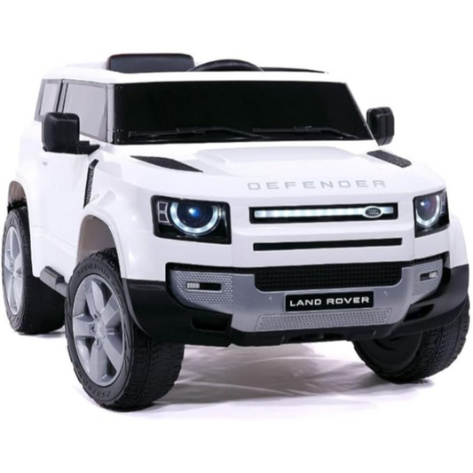 LAND ROVER DEFENDER 12V KIDS RIDE-ON CAR WITH R/C PARENTAL REMOTE | WHITE