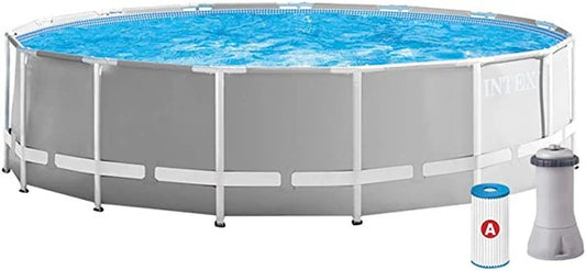 INTEX Prism Frame Premium Pool Set – 220-240V Filter Pump, Ages 6+