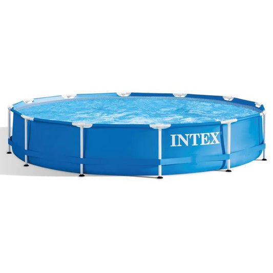 INTEX Beachside Metal Frame Pool – 3.05m x 76cm Family Swimming Pool