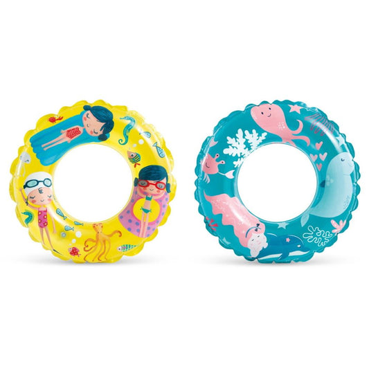 INTEX Transparent Inflatable Swim Rings Assortment Ages 6-10 (61 Cm) - 1PC