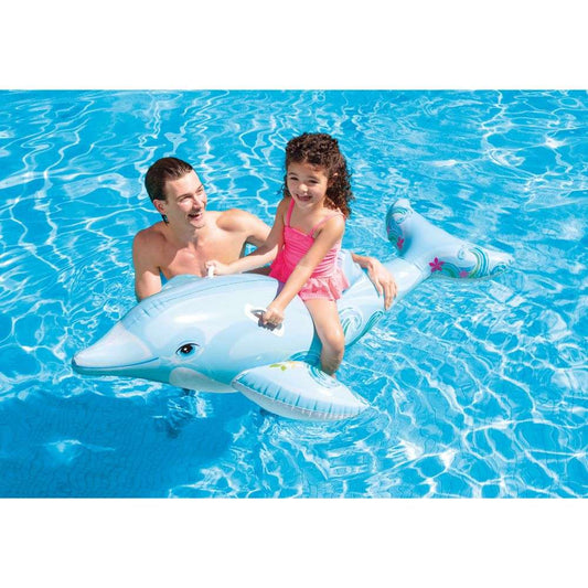 INTEX Dolphin Inflatable Ride-On Float Age 3+ (1.75m x 66cm)