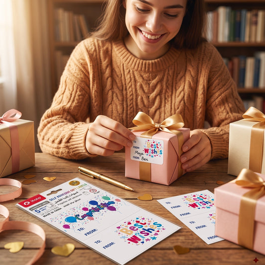 ITALO Self Adhesive Gift Labels – 11 x 15 cm Gift Sticker Labels