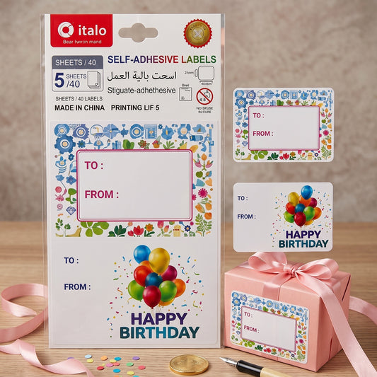 ITALO Self Adhesive Gift Labels 11 x 15 cm Gift Sticker Labels