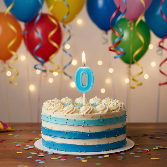 Party Number Candle "0"Blue
