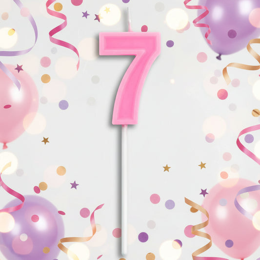 Party Number Candle "7" Cute pink