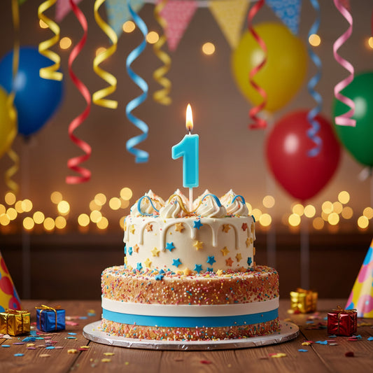 Party Number Candle "1"Blue
