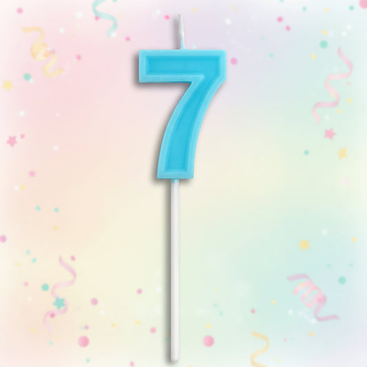 Party Number Candle "7" Blue