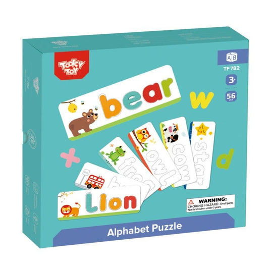 Tooky Toy Montessori Alphabet Puzzle Learning Letters Words Animals - 57 Pieces