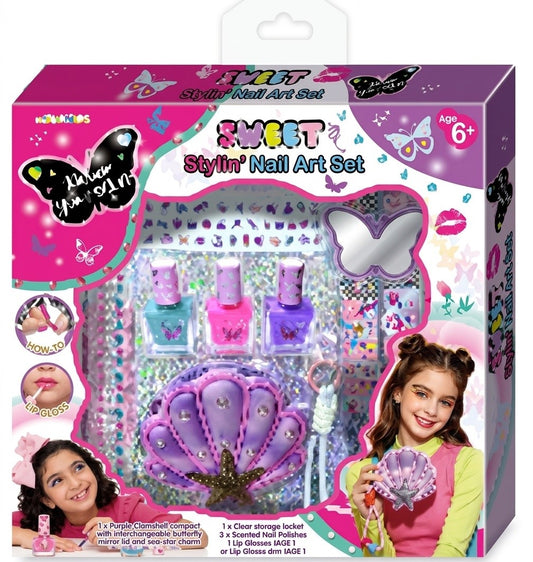 PECOWARE - BLING STYLING NAIL ART SET WITH SHELL PURSE