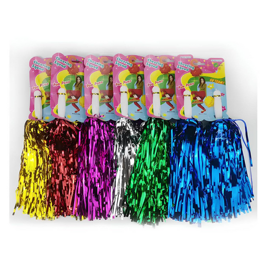 Cheering Squad - Foil Pom Poms Assorted (1PC)
