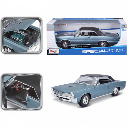 Maisto Die Cast Pontiac GTO Met Blue 1:18 - (1965 Pontiac GTO Met Blue)