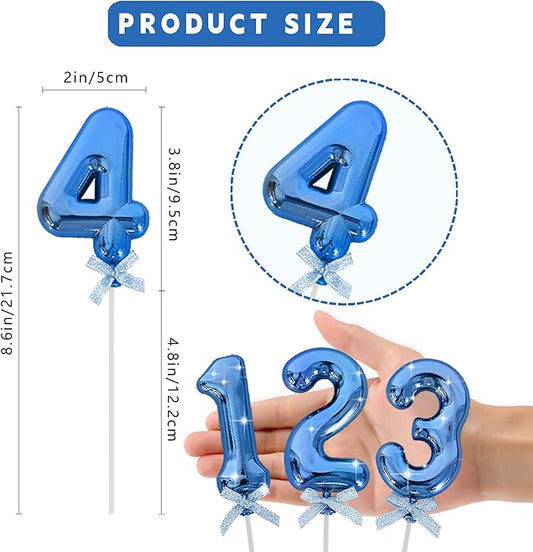 3D Number Cake Topper Blue (No-4)