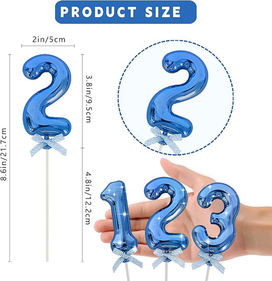 3D Number Cake Topper Blue (No-2)