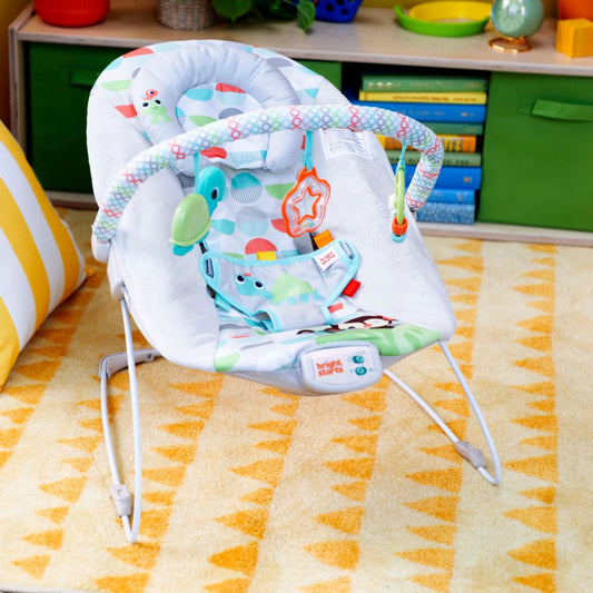 Bright Starts Happy Safari Vibrating Baby Bouncer