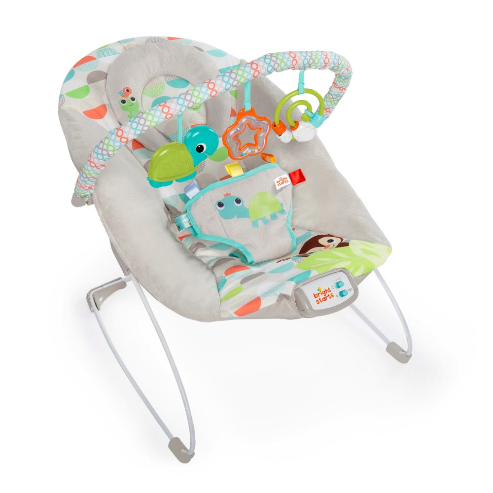 Bright Starts Happy Safari Vibrating Baby Bouncer – London Toys