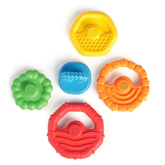 Baby Einstein Stack & Teethe Multi-Textured Easy-to-Grasp 5-Piece Teether Toy Set