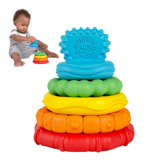 Baby Einstein Stack & Teethe Multi-Textured Easy-to-Grasp 5-Piece Teether Toy Set
