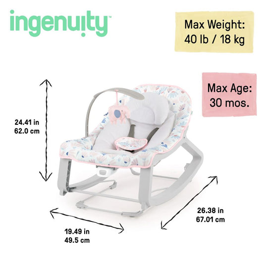 Ingenuity Keep Cozy 3-in-1 Grow with Me Bounce & Rock Seat - Burst