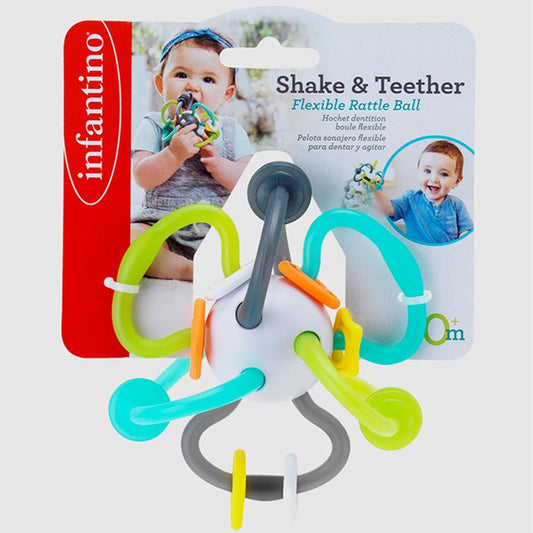 Infantino - Shake & Teether Flexible Rattle Ball 0m+