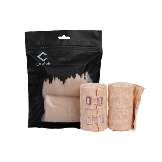 Captain Crepe Bandage 2 Rolls | Elastic Support Bandage | First Aid Wrap