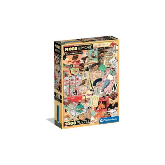 More Is More - Books & Writing - Compact Box - 1000 Piece Jigsaw Puzzle by Clementoni