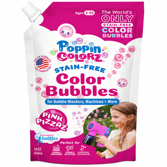 POPPINCOLORZ Color Pink Pizzaz Bubbles 14oz Refill Pouch