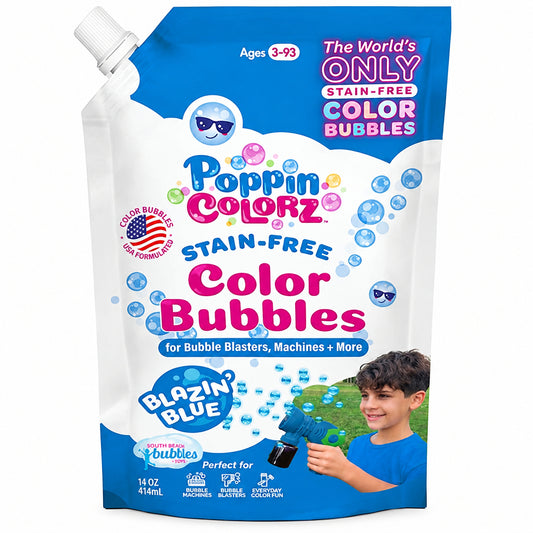 POPPINCOLORZ Color Blazin Blue Bubbles 14oz Refill Pouch