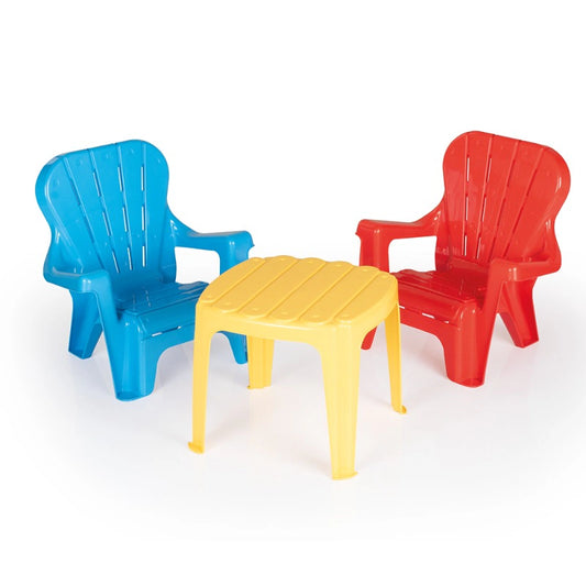 DOLU Children's Plastic Table And 2 Chairs Set