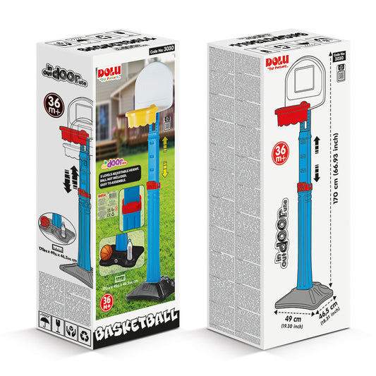 DOLU Extendable 5 Levels Full Basketball Hoop (46.5 x 49 x 170 Cm)