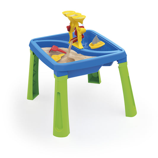 DOLU 3-in-1 Sand & Water Creativity Table Blue/green With 6 Accessories (54.5 x 45 x 45 Cm)